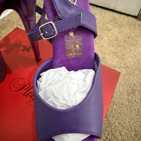 Pleaser Purple Platform Stiletto Sandals - Picture 7 of 11